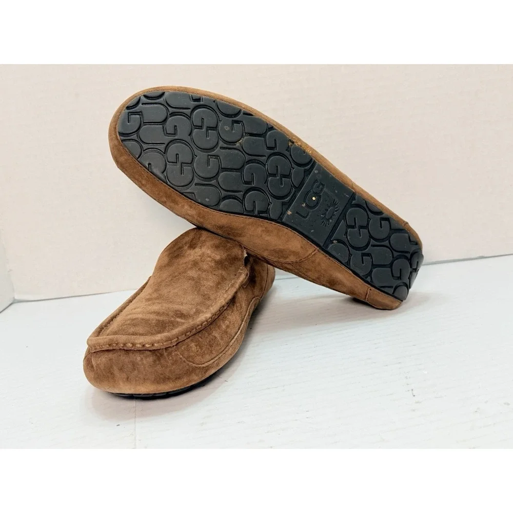 UGG‎ Ascot Chestnut Suede Sheepskin Slippers Men's 11 Loafer Moccasin 5775